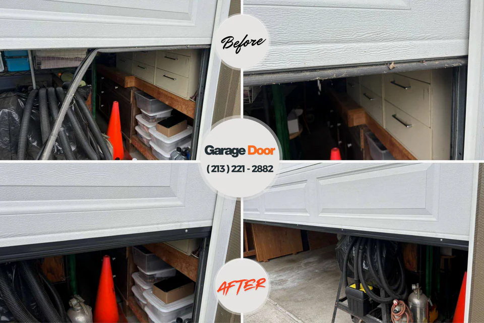 Before and after: garage door repair Broomall, PA
